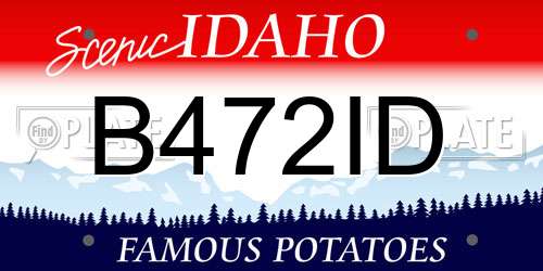 B472ID Idaho License Plate