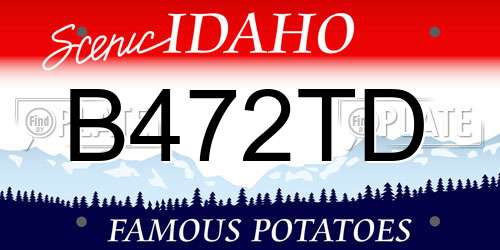 B472TD Idaho License Plate