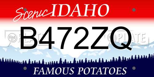 B472ZQ Idaho License Plate