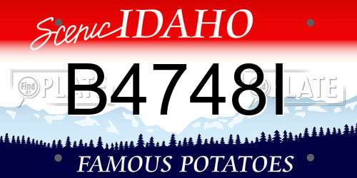 B4748I Idaho License Plate