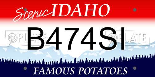 B474SI Idaho License Plate