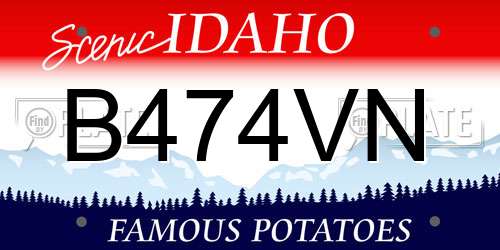 B474VN Idaho License Plate