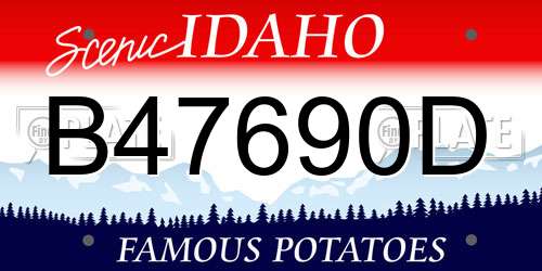 B47690D Idaho License Plate