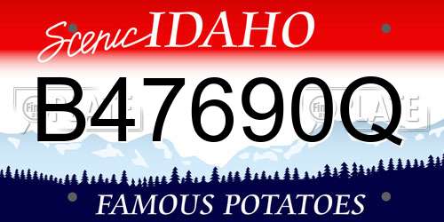 B47690Q Idaho License Plate
