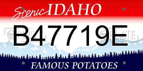B47719E Idaho License Plate