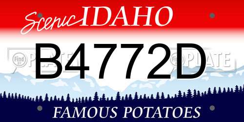 B4772D Idaho License Plate