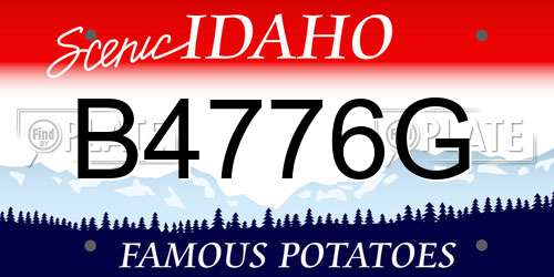 B4776G Idaho License Plate