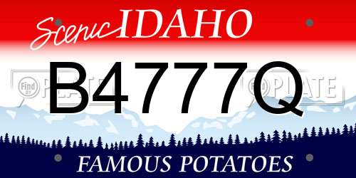 B4777Q Idaho License Plate