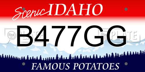 B477GG Idaho License Plate