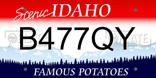 B477QY Idaho License Plate