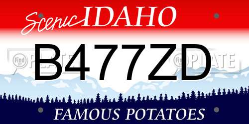 B477ZD Idaho License Plate