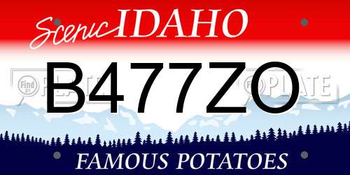 B477ZO Idaho License Plate
