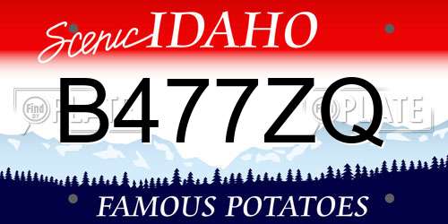B477ZQ Idaho License Plate