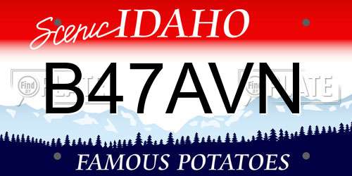 B47AVN Idaho License Plate