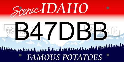 B47DBB Idaho License Plate