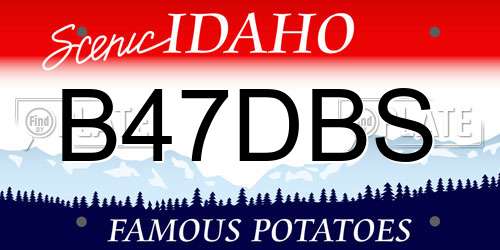 B47DBS Idaho License Plate