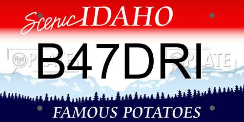 B47DRI Idaho License Plate