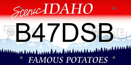 B47DSB Idaho License Plate