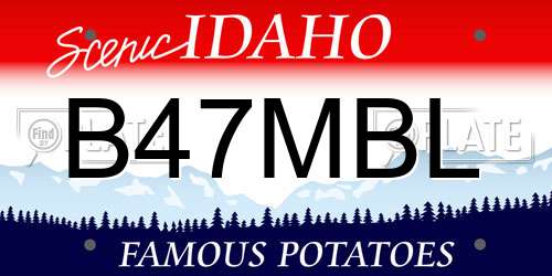 B47MBL Idaho License Plate