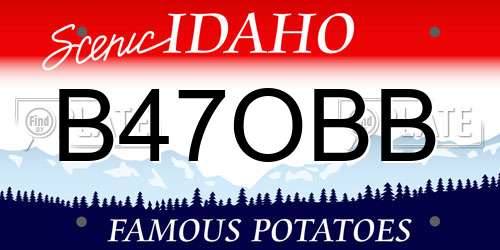 B47OBB Idaho License Plate