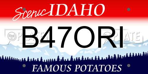 B47ORI Idaho License Plate