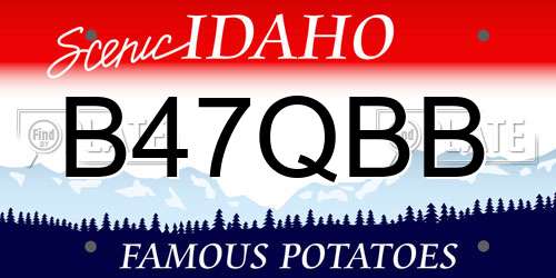 B47QBB Idaho License Plate