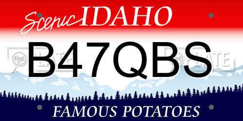 B47QBS Idaho License Plate