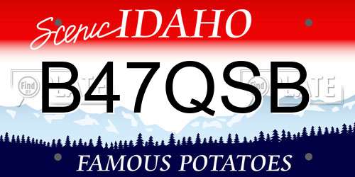 B47QSB Idaho License Plate