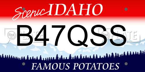B47QSS Idaho License Plate