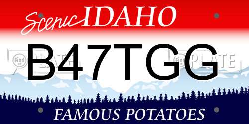 B47TGG Idaho License Plate