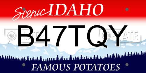 B47TQY Idaho License Plate