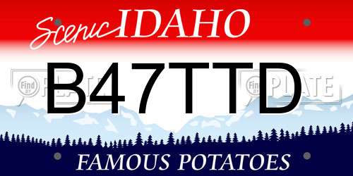 B47TTD Idaho License Plate