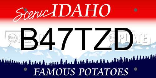 B47TZD Idaho License Plate
