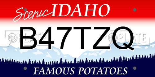 B47TZQ Idaho License Plate