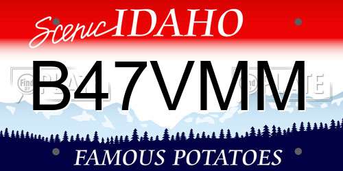 B47VMM Idaho License Plate