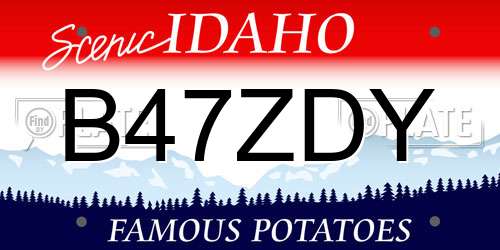 B47ZDY Idaho License Plate