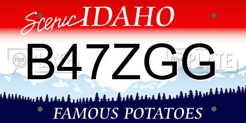 B47ZGG Idaho License Plate