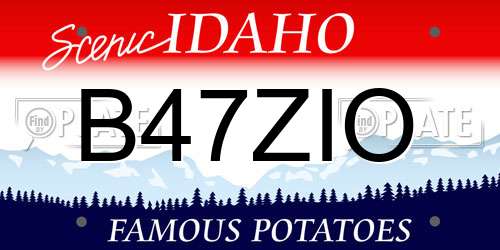 B47ZIO Idaho License Plate