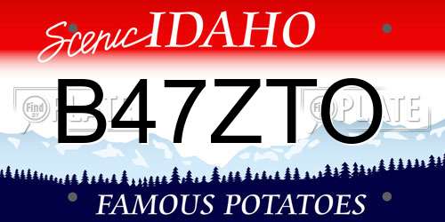 B47ZTO Idaho License Plate