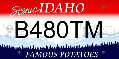 B480TM Idaho License Plate
