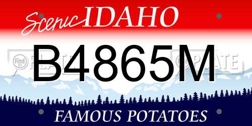 B4865M Idaho License Plate
