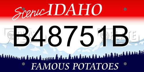 B48751B Idaho License Plate