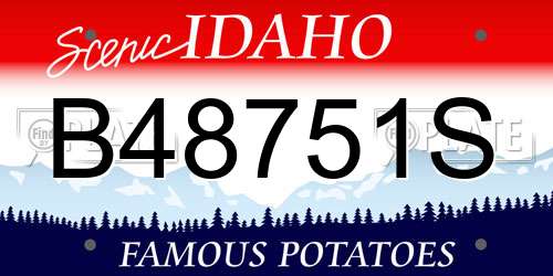 B48751S Idaho License Plate