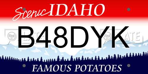 B48DYK Idaho License Plate