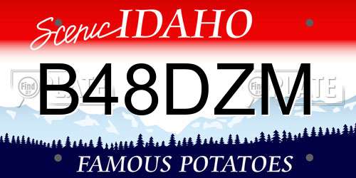 B48DZM Idaho License Plate