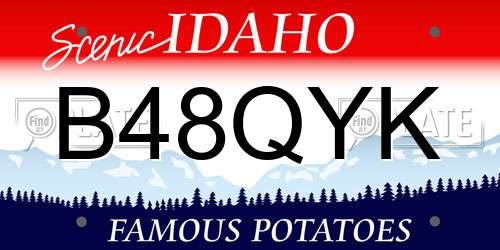 B48QYK Idaho License Plate