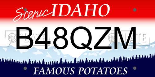 B48QZM Idaho License Plate