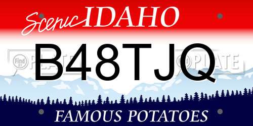 B48TJQ Idaho License Plate