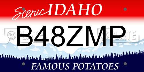 B48ZMP Idaho License Plate