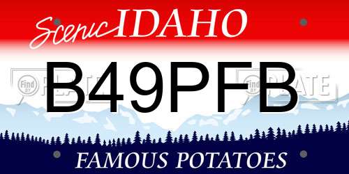B49PFB Idaho License Plate